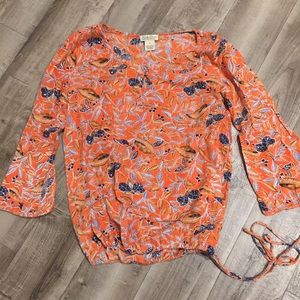 HP!!🔆 LUCKY BRAND Orange 3/4 Sleeve Length Shirt